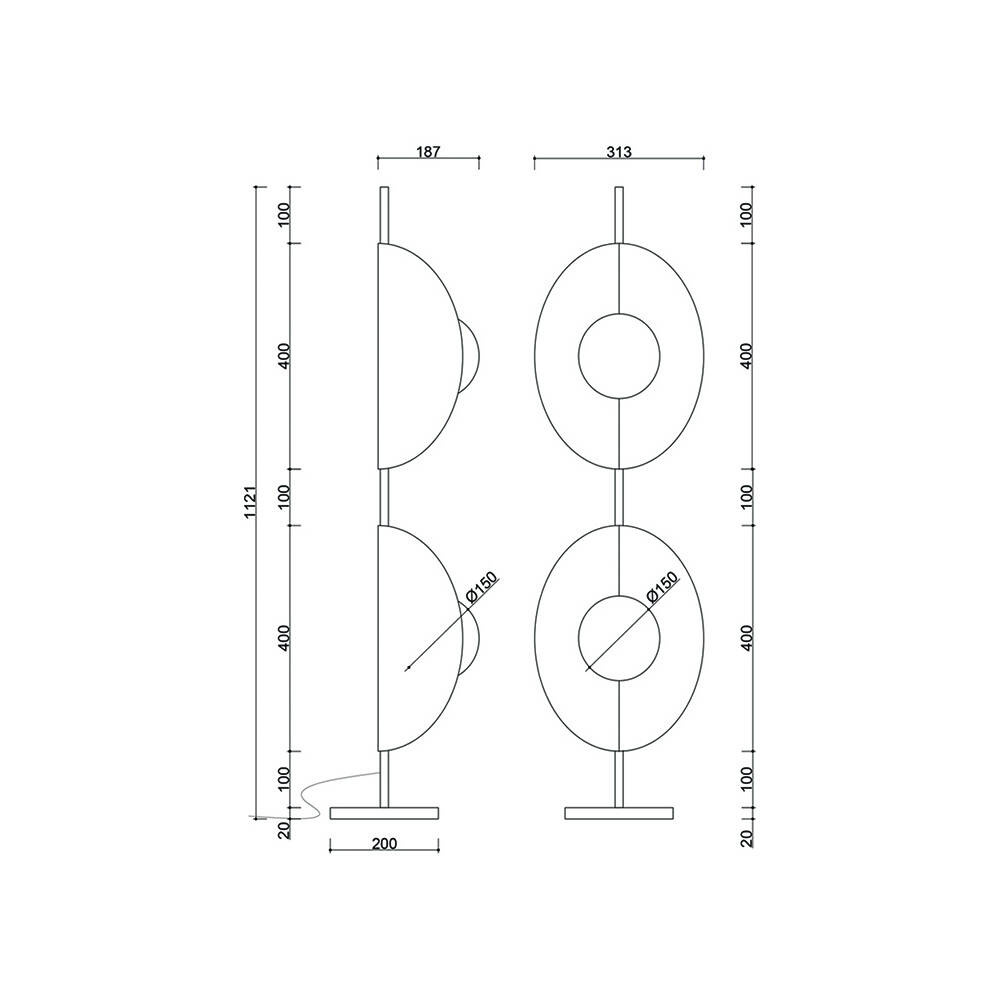 Ummo :: Sallo F Stehleuchte, Höhe 112 cm, schwarz, IP44