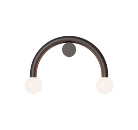 Robin :: Rigoberta Direct Curved schwarze Wandleuchte, Breite 50 cm