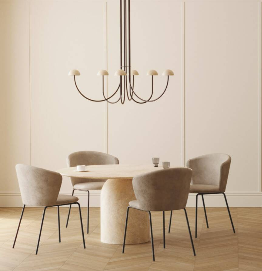 Aromas :: Dussa 6 pendant lamp, width 110 cm, gold, white marble