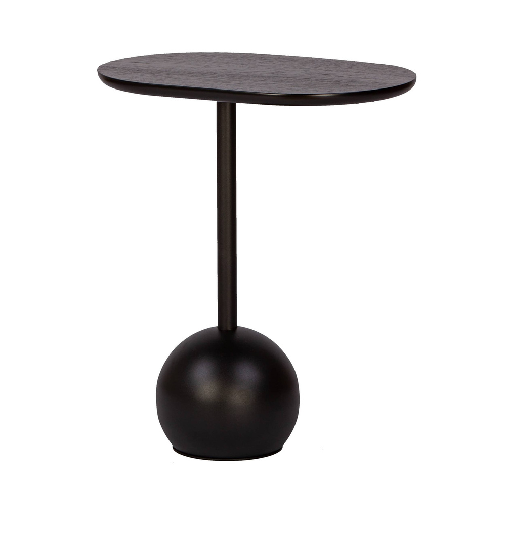 Nordifra :: Boll 500 black metal table, width 45 cm, black oak veneer top