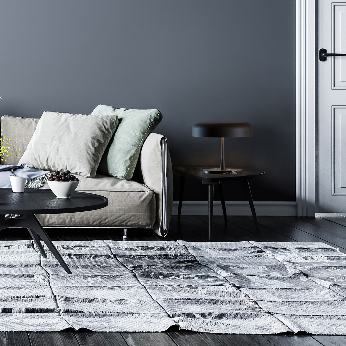 Robin :: Rea Tischleuchte schwarzer Marmor / Metall Höhe 33 cm