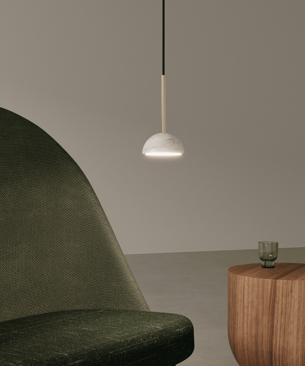 Aromas :: Dussa Hängelampe, Durchmesser 12 cm, weißer Marmor