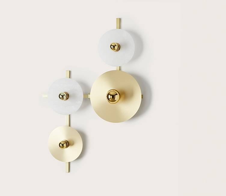 Aromas :: Abby gold and white wall lamp, width 70 cm