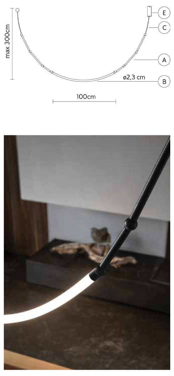 Karman :: Leda hanging lamp, width 100 cm, black