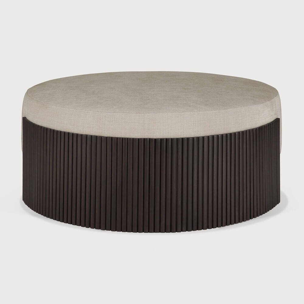 Ethnicraft :: Roller Max round pouf, diameter 85 cm, mahogany