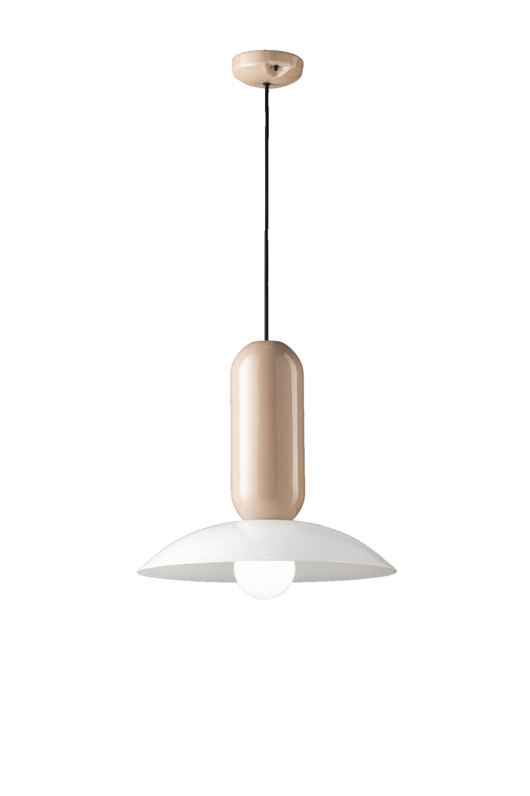 Ferroluce :: Pau pendant lamp, diameter 40 cm, ceramic, nude