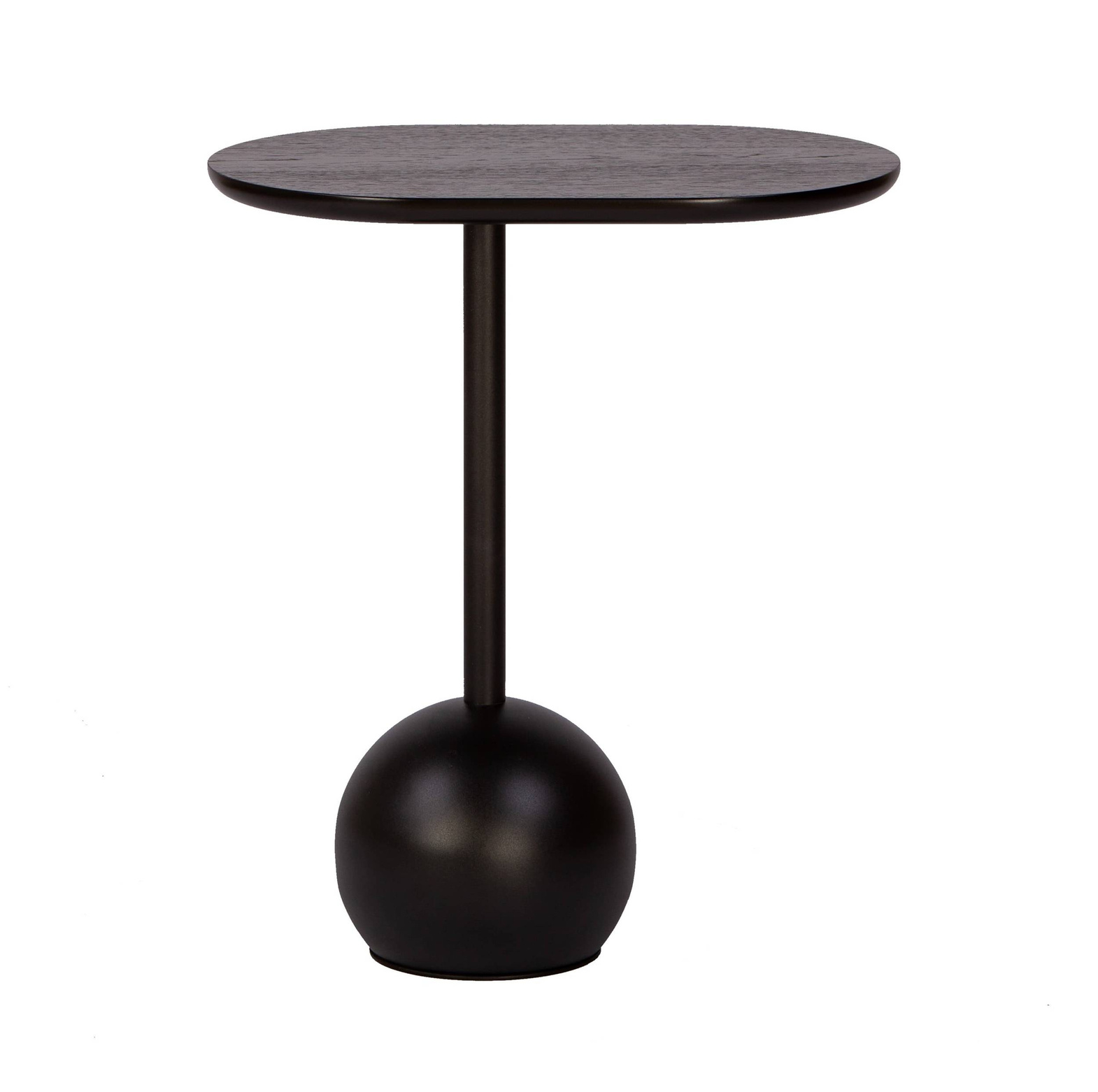 Nordifra :: Boll 500 black metal table, width 45 cm, black oak veneer top