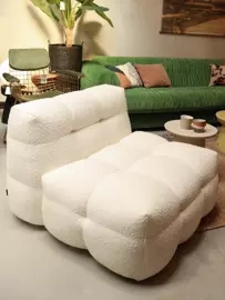 Nordic Line :: Sessel gepolstert Michelle Boucle Stoff Breite 96 cm beige