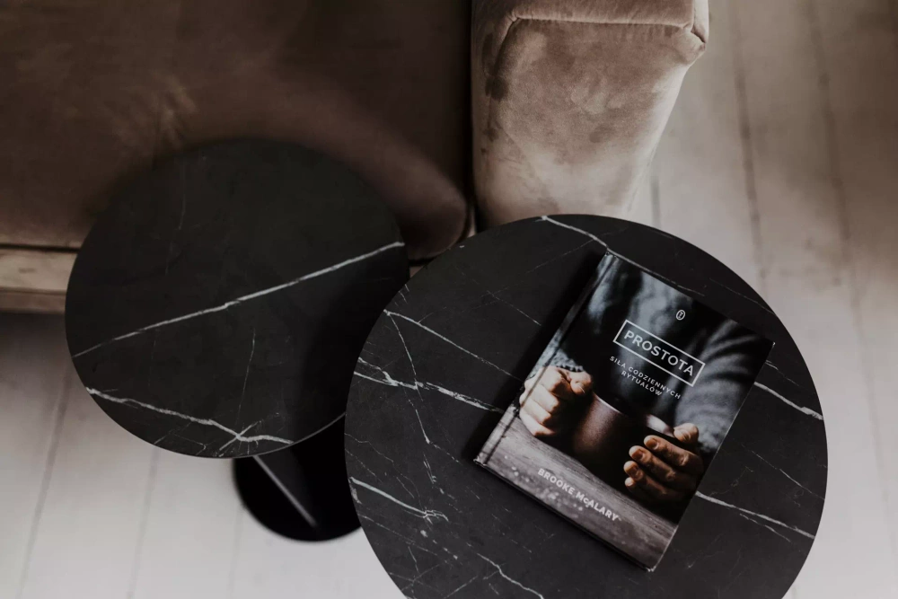 Nordifra :: Couchtisch Marmor Oden runden Durchmesser 35,7 cm schwarz