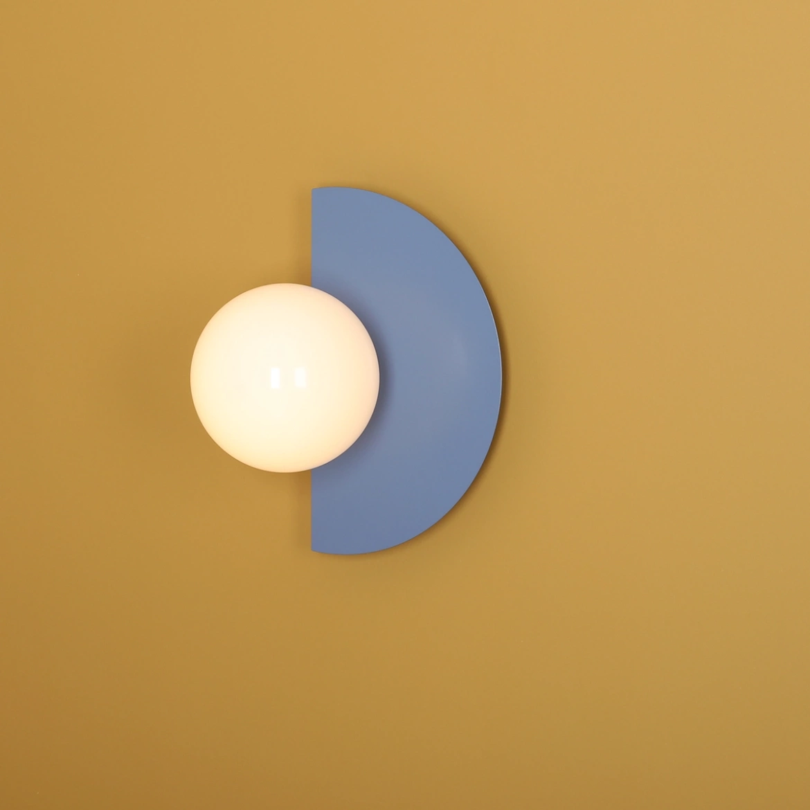 Artera: blue wall lamp LOOP WALL DUSTY BLUE 50 cm diameter