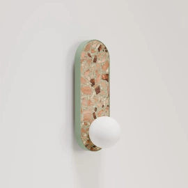 Kaspa :: Lampa ścienna / kinkiet Legra owal szer. 13 cm szałwiowa IP44