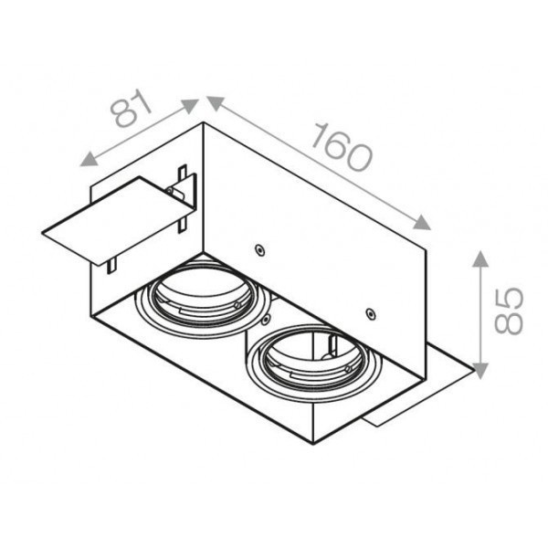 Aqform :: SQUARES 50x2 trimless 230V Phase-Control wpuszczany biały
