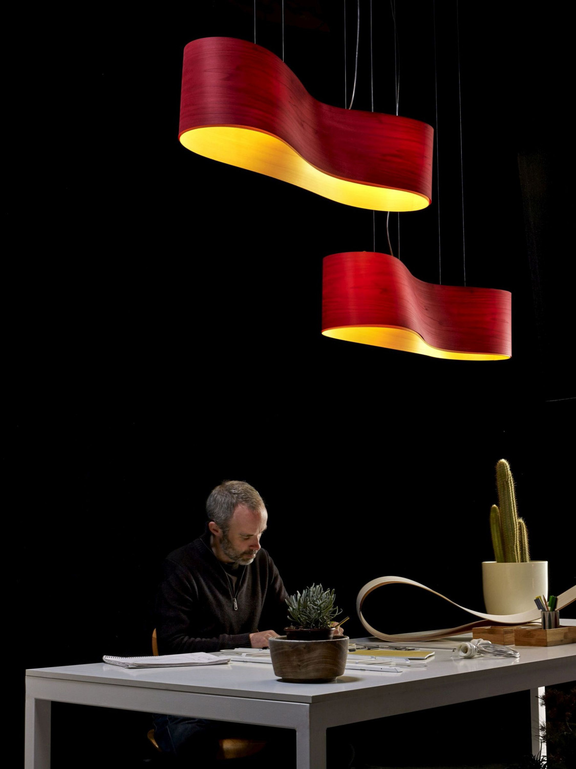 LZF :: Lampa wisząca New Wave czerwona rozm. S 