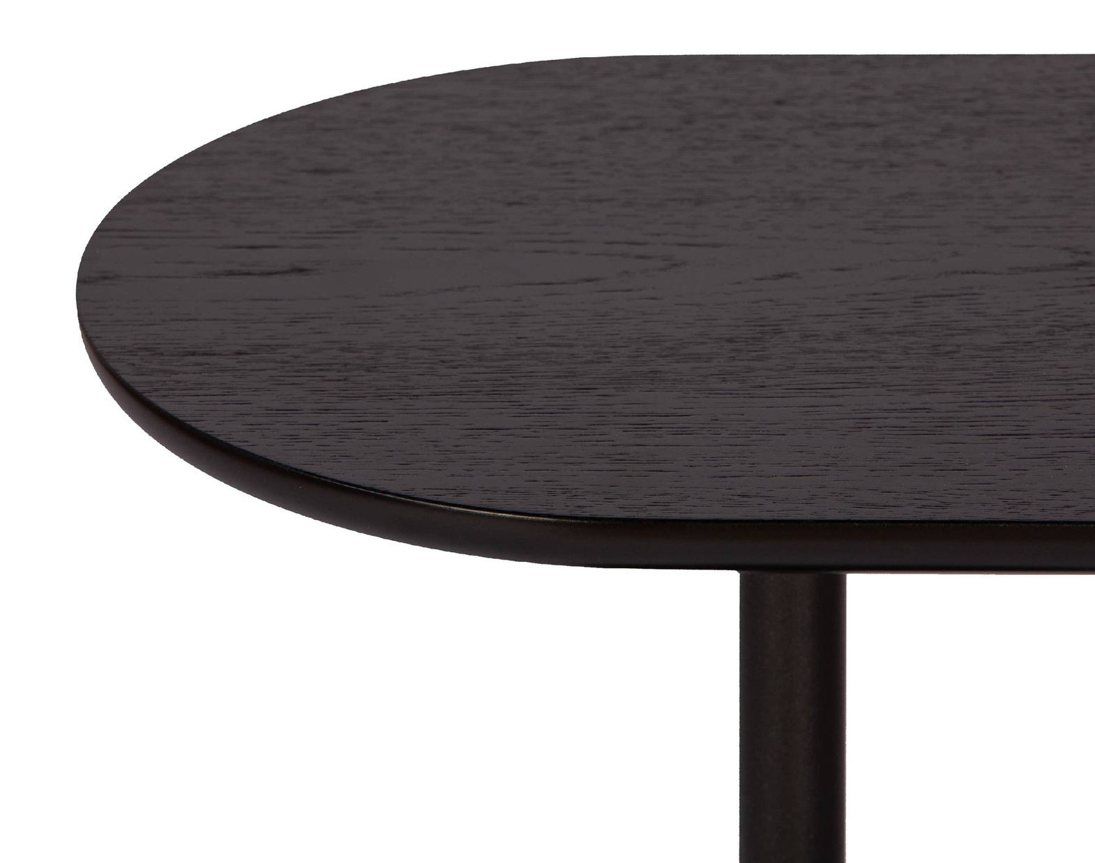 Nordifra :: Boll 500 black metal table, width 45 cm, black oak veneer top