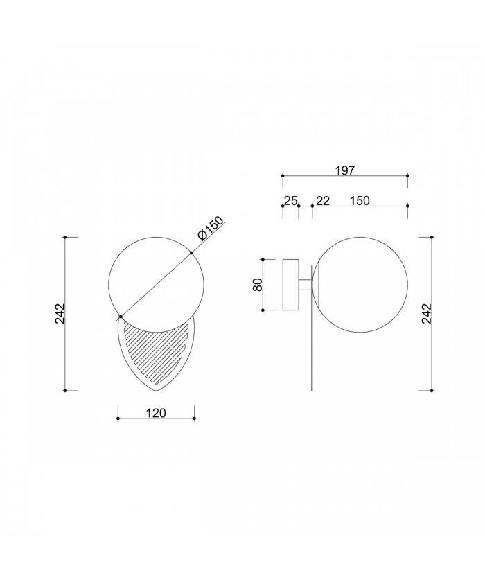 Ummo :: Wall lamp / sconce Fyllo B gold-white height 24 cm