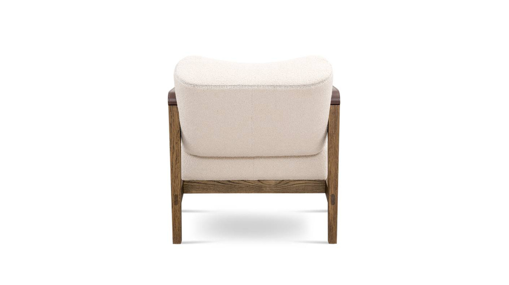 Nordic Line: Philip beige upholstered armchair with leather armrests