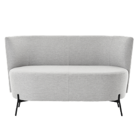 Mobitec :: Bolero R11 2-seater upholstered sofa, width 130 cm, gray, on metal legs