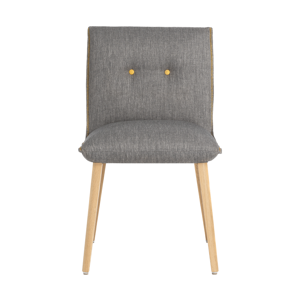 Mobitec :: Soda C15 upholstered chair, gray, width 49 cm, colored buttons