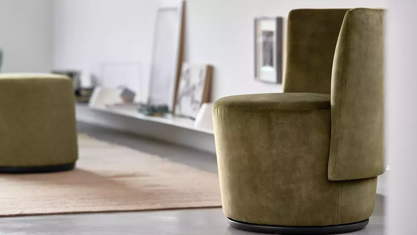 Mobitec :: Bolero swivel chair, upholstered, gray, width 70 cm