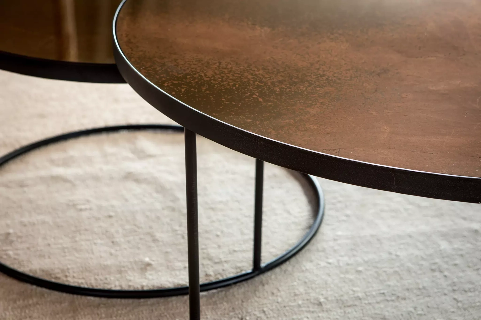 Ethnicraft :: Set of two Bronze Nesting coffee tables