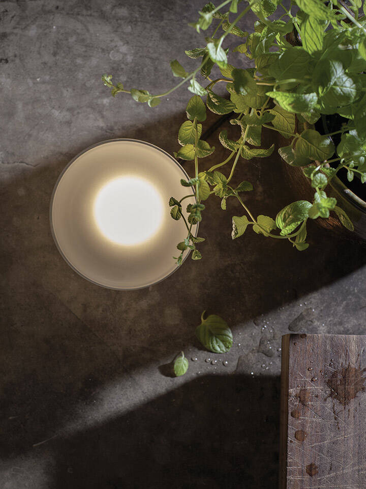 Karman :: Agua outdoor wall lamp / sconce, diameter 13 cm, milky