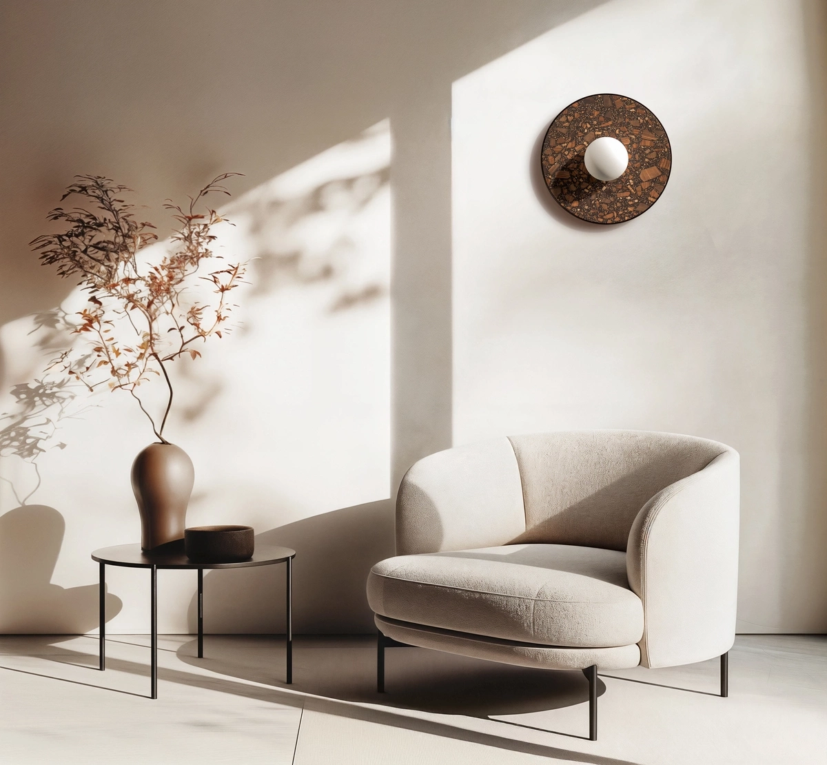 Kaspa :: Legra wall lamp / sconce, width 30 cm, dark brown, IP44