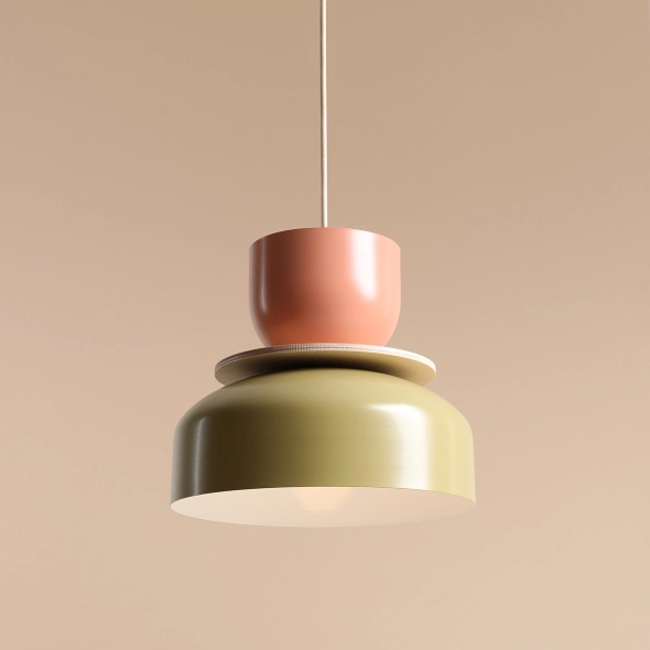 Artera :: Uto coral-olive pendant lamp, diameter 30 cm