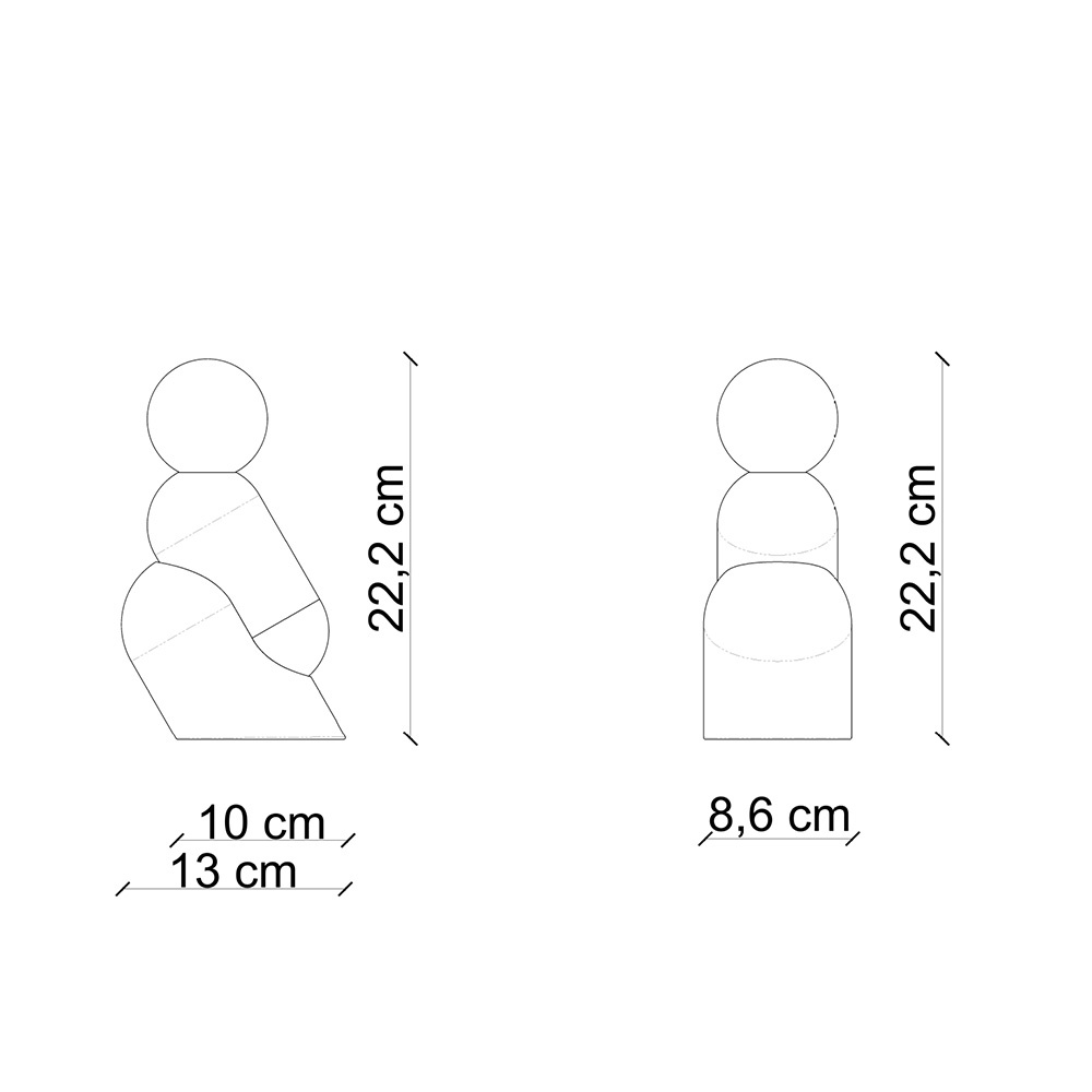 Ferroluce :: Tata Tischleuchte, Höhe 22,2 cm, grün und weiß