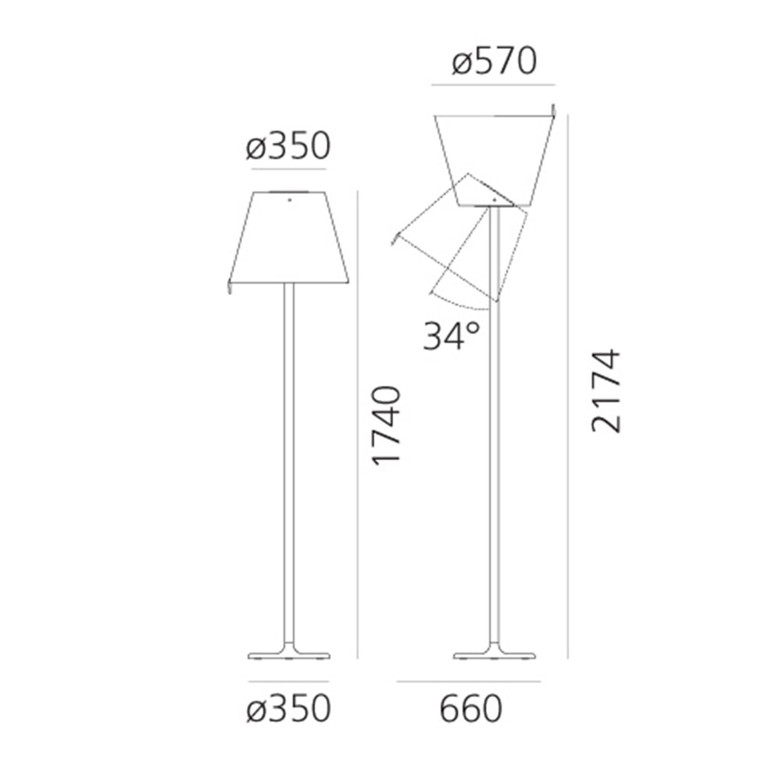 Artemide :: Stehlampe aus Aluminium Melampo Mega Höhe 174 cm grau
