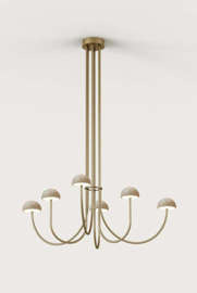 Aromas :: Lampa wisząca Dussa 6 złoto-beżowa szer. 110 cm trawertyn