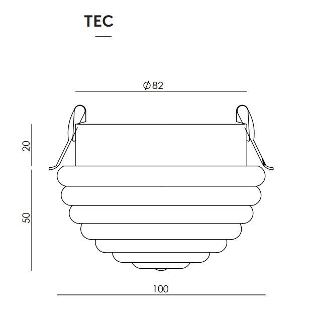 Aromas :: Hado Wandleuchte / Einbauleuchte, Durchmesser 10 cm, transparentes Gold