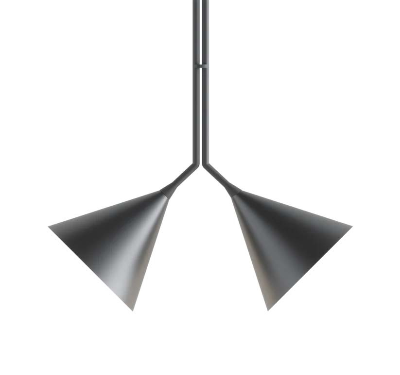 Robin :: Rubi Duo hanging lamp, width 49 cm, black and gold