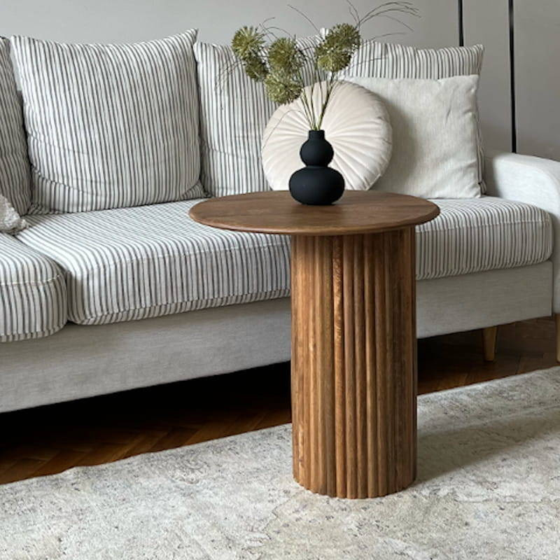 Table4U :: Drewniany stolik kawowy Leon śr. 50 cm kolor karmel