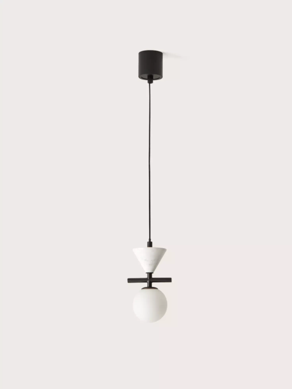 Aromas :: Oneta marble hanging lamp, diameter 10 cm, black and white