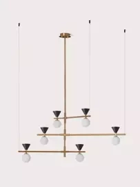 Aromas :: Lampa wisząca Oneta złota czarny marmur szer. 91,5 cm