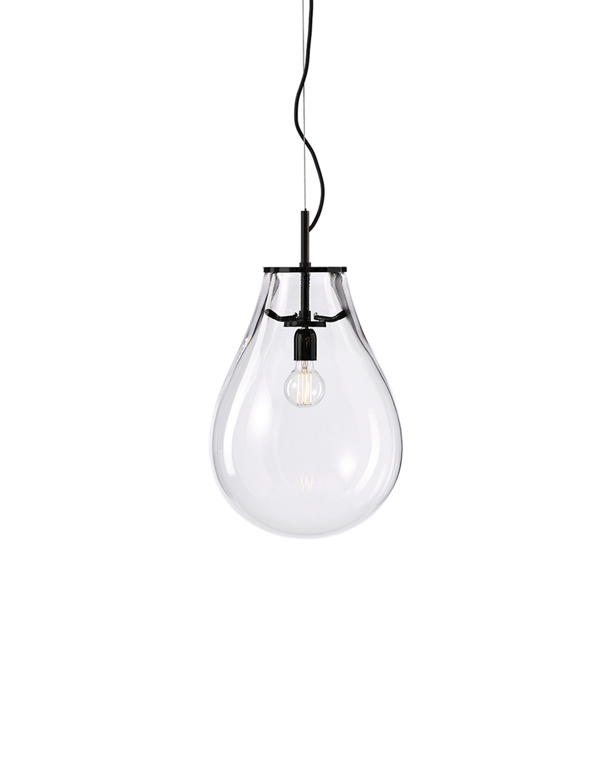 Bomma :: Hanging lamp Tim transparent black H: 63 cm