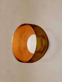 Aromas :: Ipon wall lamp / sconce, diameter 20 cm, smoked brown / gold metal