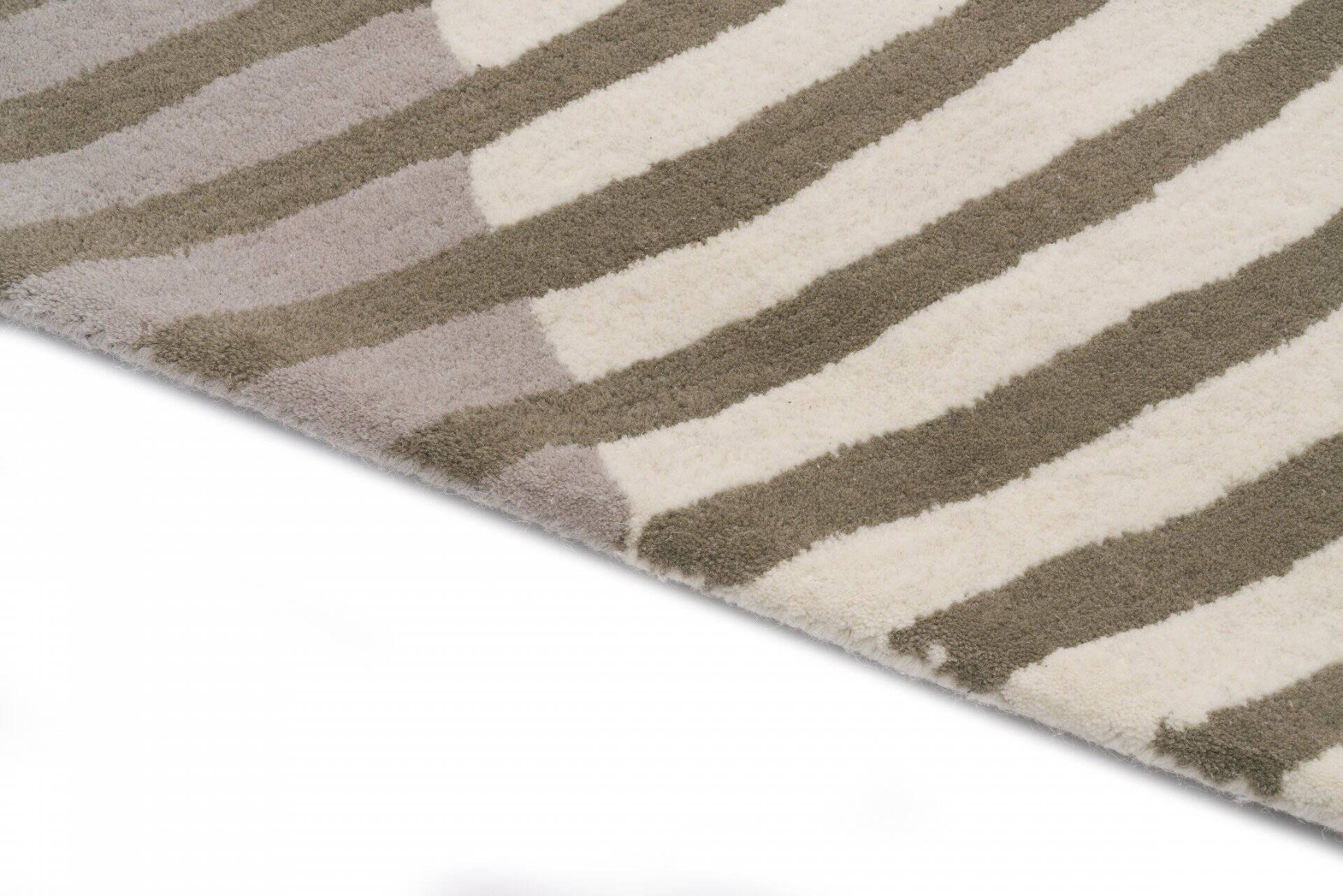 Carpet Decor :: Wave rug, beige and gray, handmade wool and viscose
