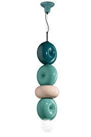 Ferroluce :: Bumbum 4 hanging lamp, height 85 cm, ceramic, multicolor