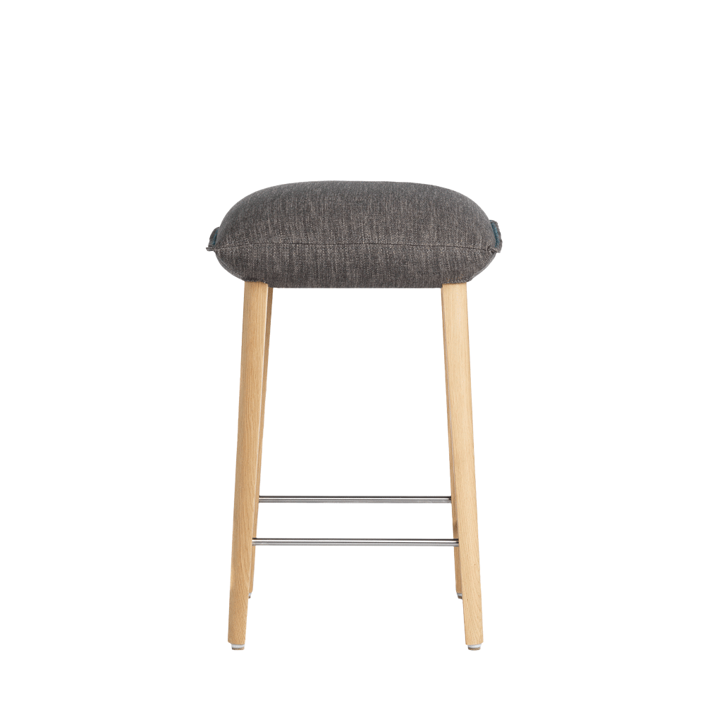 Mobitec :: Upholstered bar stool / stool Soda C36, height 65 cm, gray, wooden legs