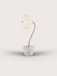 Aromas :: Flow Tischleuchte, Höhe 60 cm, Gold/Weißer Marmor