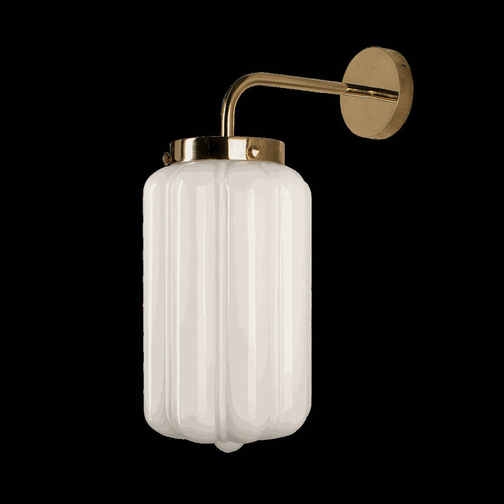 Embassy Interiors :: Glass wall lamp Deco white (opal) with a wall box H: 42 cm