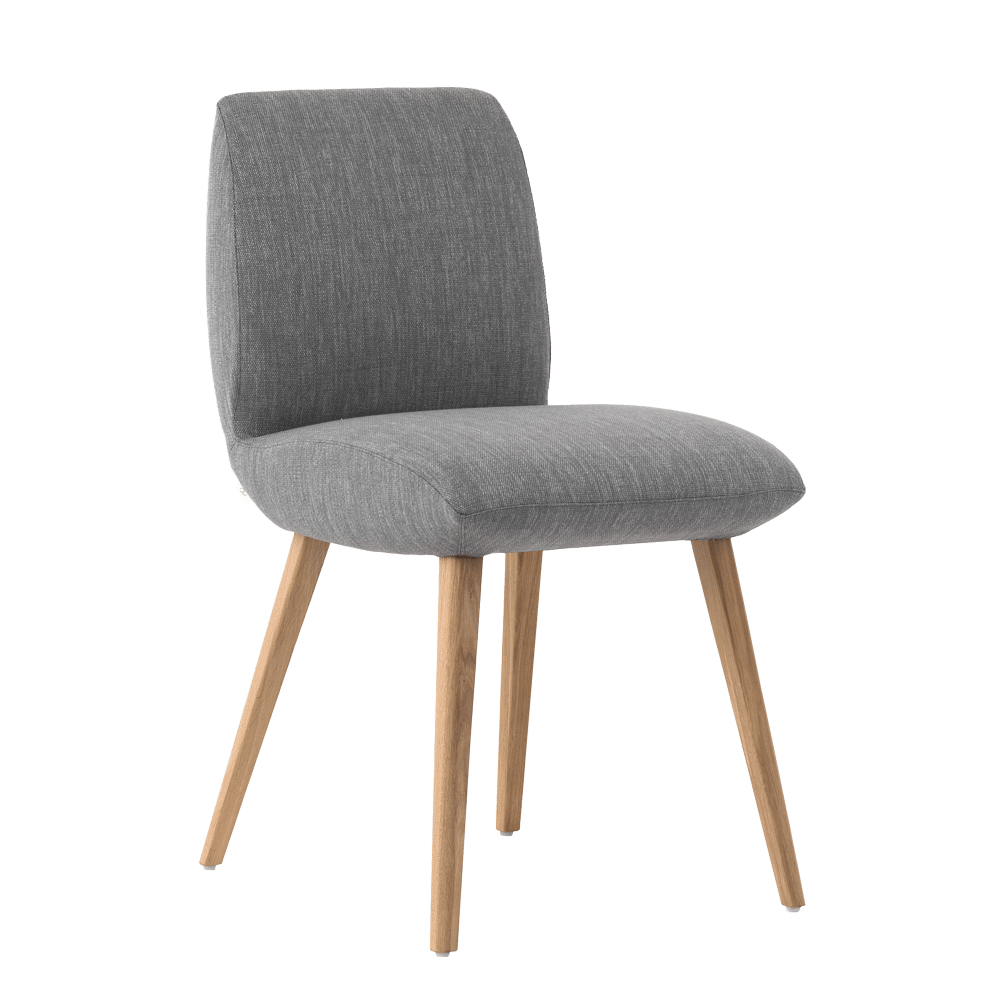 Mobitec :: Mood 100 upholstered chair, gray, width 45 cm, wooden legs