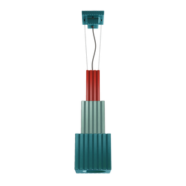 Ferroluce :: Lampa wisząca Metra wys. 66 cm czerwono-turkusowo-zielona