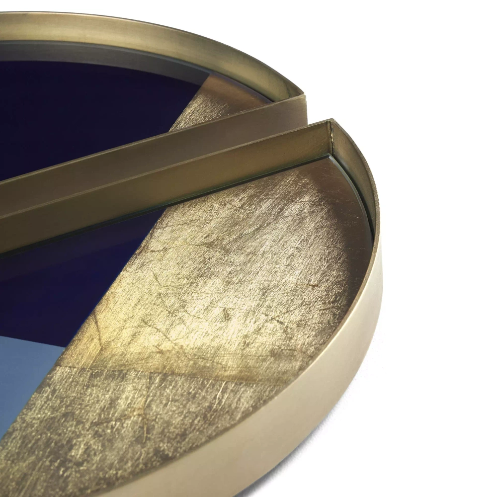 Ethnicraft :: Zestaw dwóch tac dekoracyjnych Geometric glass valet tray rozm. S