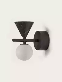 Aromas :: Lampa ścienna / kinkiet Oneta gł. 14.5 cm czarna / czarny marmur