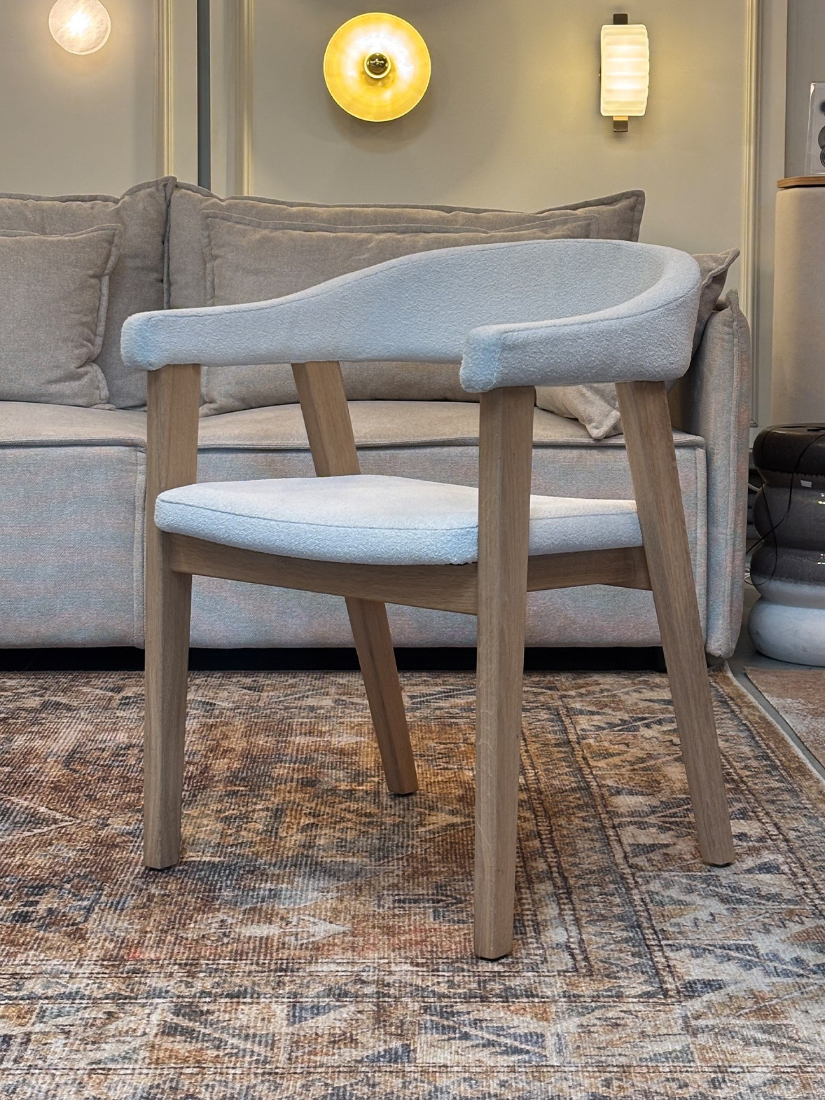 Claudie Design :: Linda upholstered chair, width 58.5 cm, white