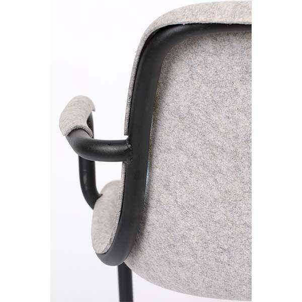 Zuiver :: Krzesło z podłokietnikami Thirsty szer. 59 cm jasnoszare