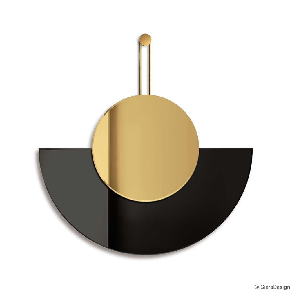 Giera Design :: Sign Inco Dekospiegel, Gold und Schwarz, Breite 70 cm