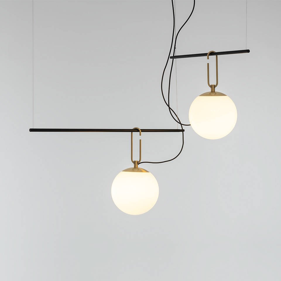 Artemide :: Pendant lamp NH S3 2 Arms black and gold 134 cm